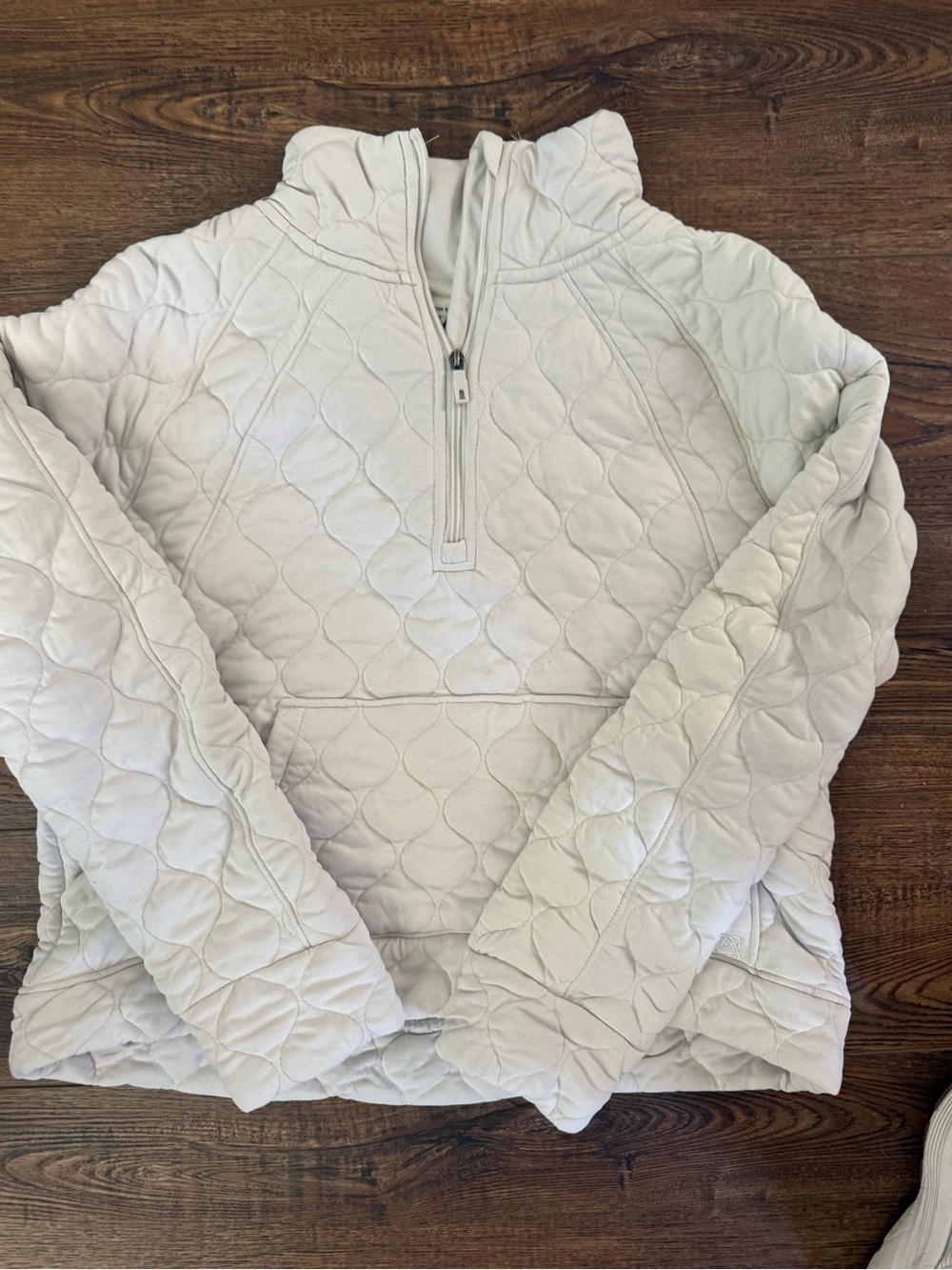 Quilted Half-Zip Pullover - Cream